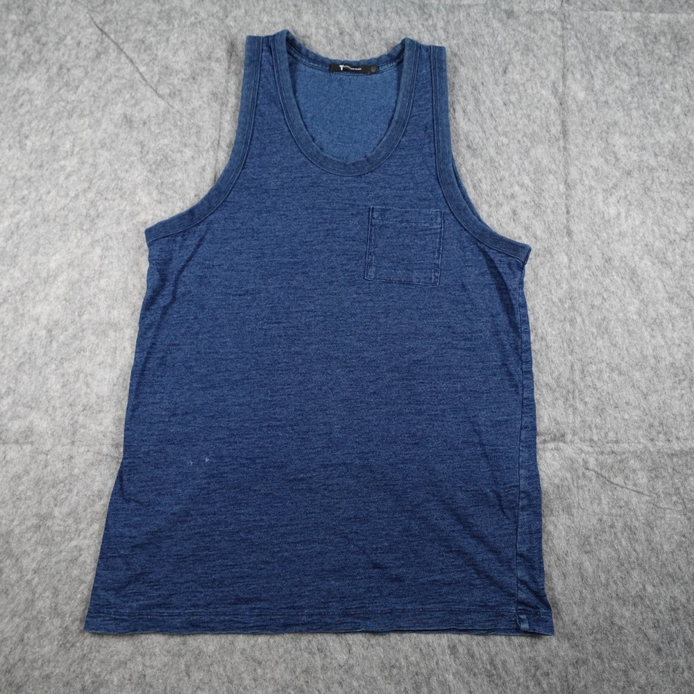 T Alexander Wang‎ Top Women Small Blue Pocket Slub Knit Sleeveless Tank Basic